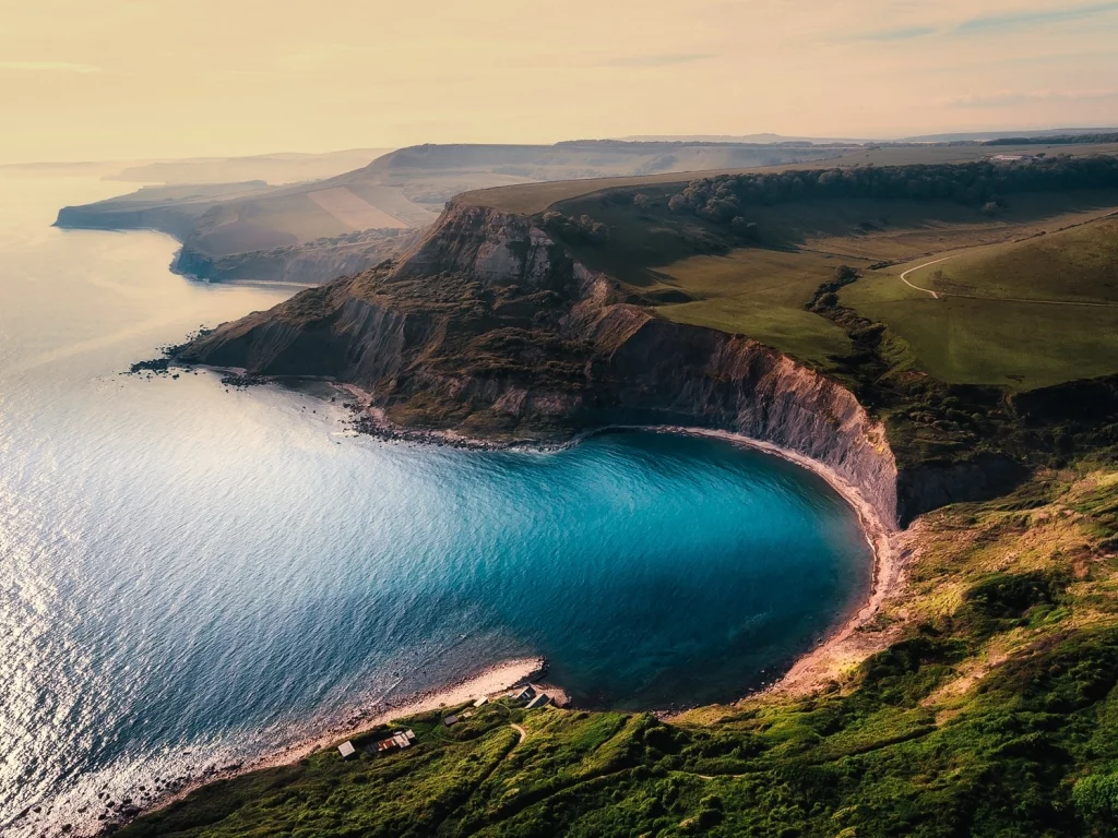 побережье, скалы, панорама, плато, вид сверху, море