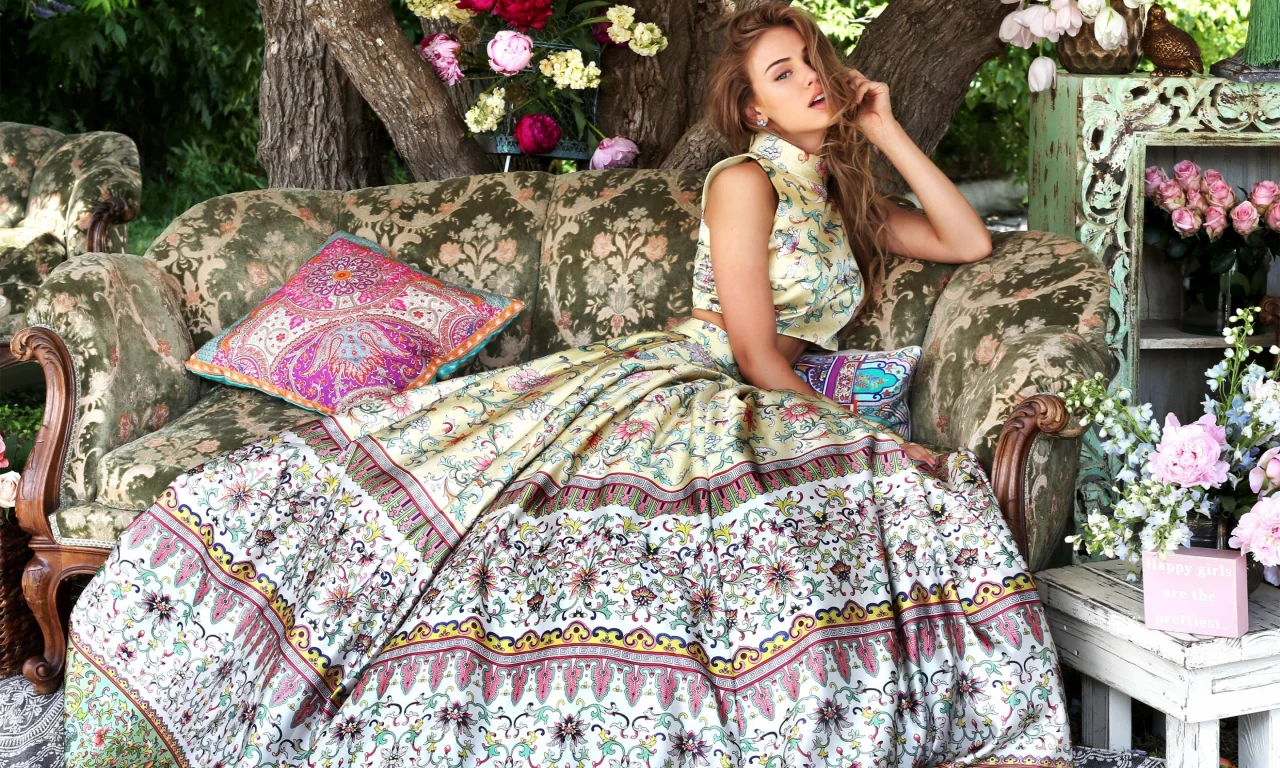 модель, блузка, style, девушка, юбка, волосы, fashion, мода, цветы, стиль