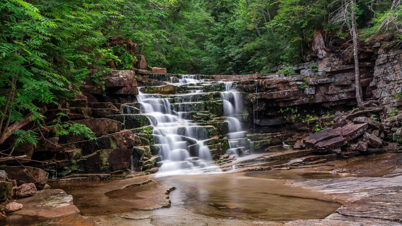 waterfall, nature, landscape, water