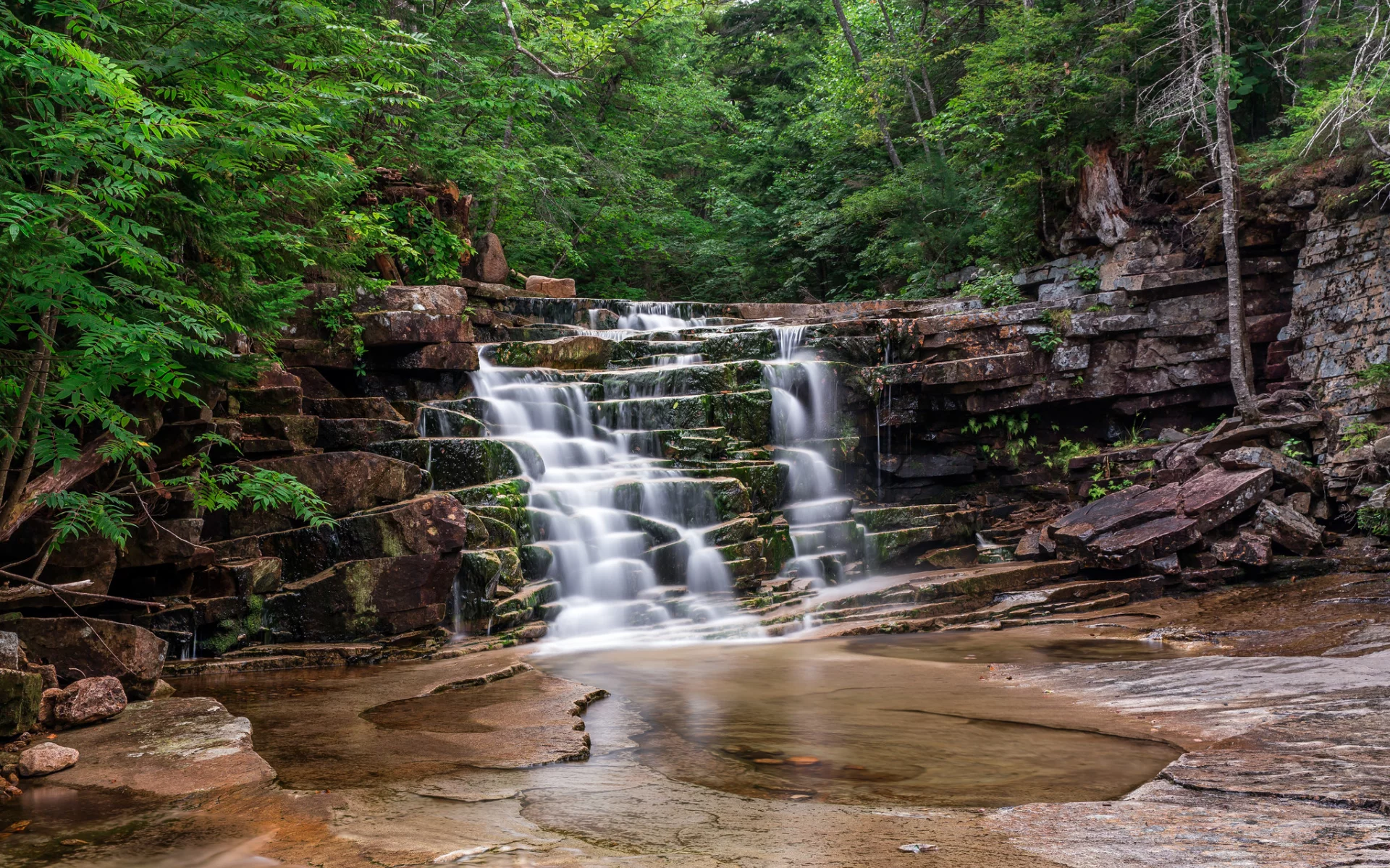 waterfall, nature, landscape, water