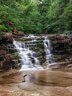 waterfall, nature, landscape, water