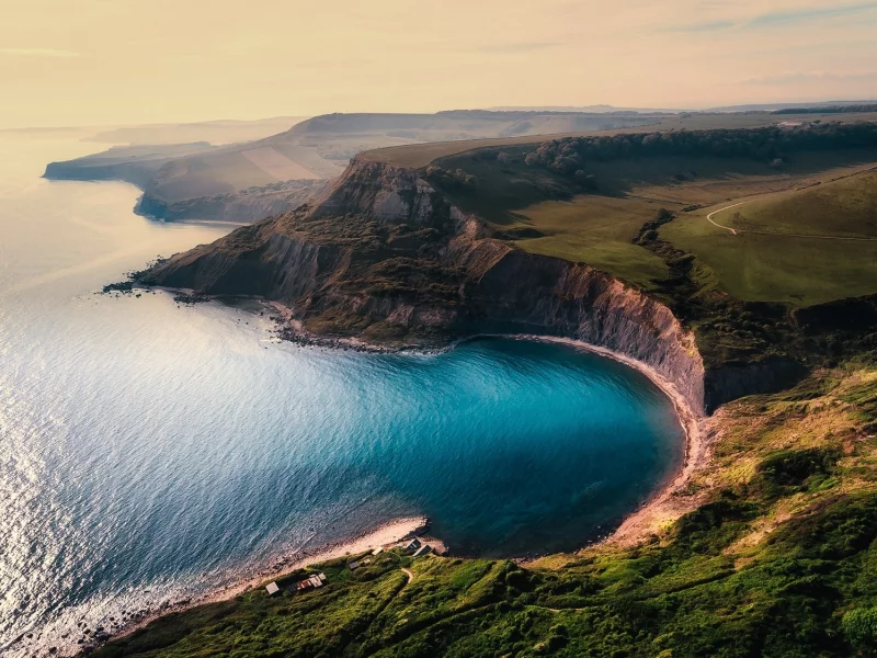 побережье, скалы, панорама, плато, вид сверху, море