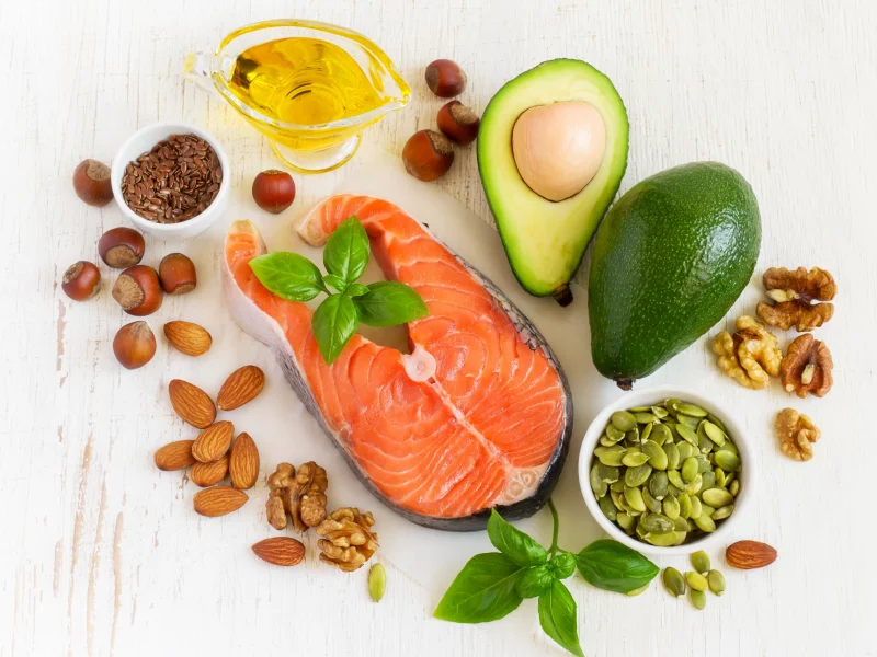 рыба, специи, fish, еда, орехи, nut, авокадо, базилик, avocado, olive oil