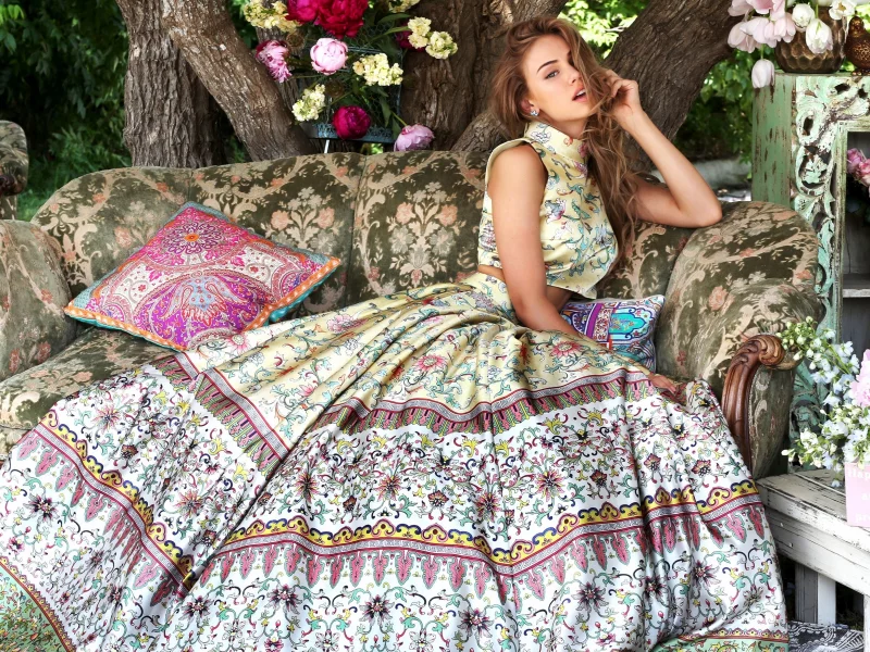 модель, блузка, style, девушка, юбка, волосы, fashion, мода, цветы, стиль