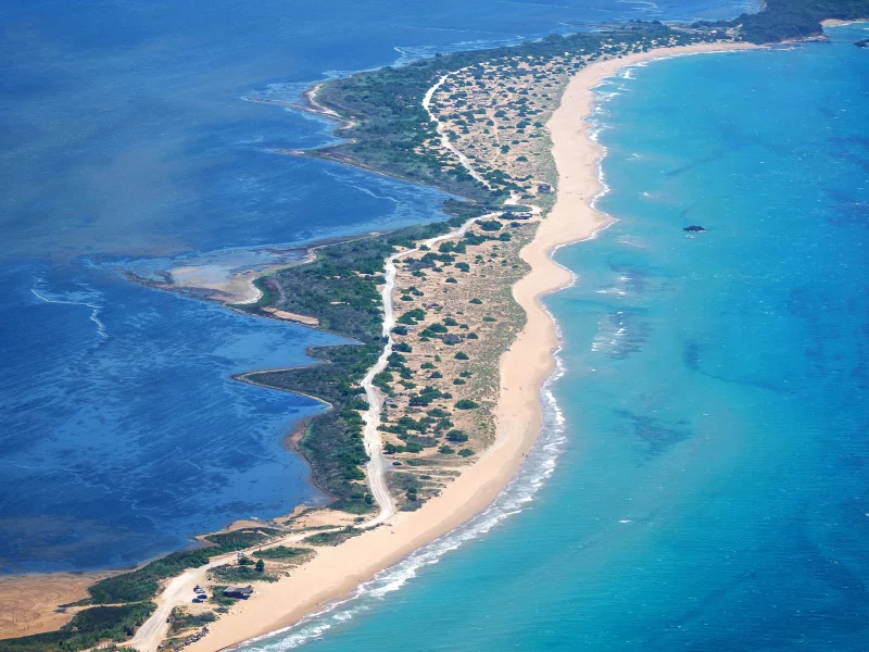 вид сверху, море