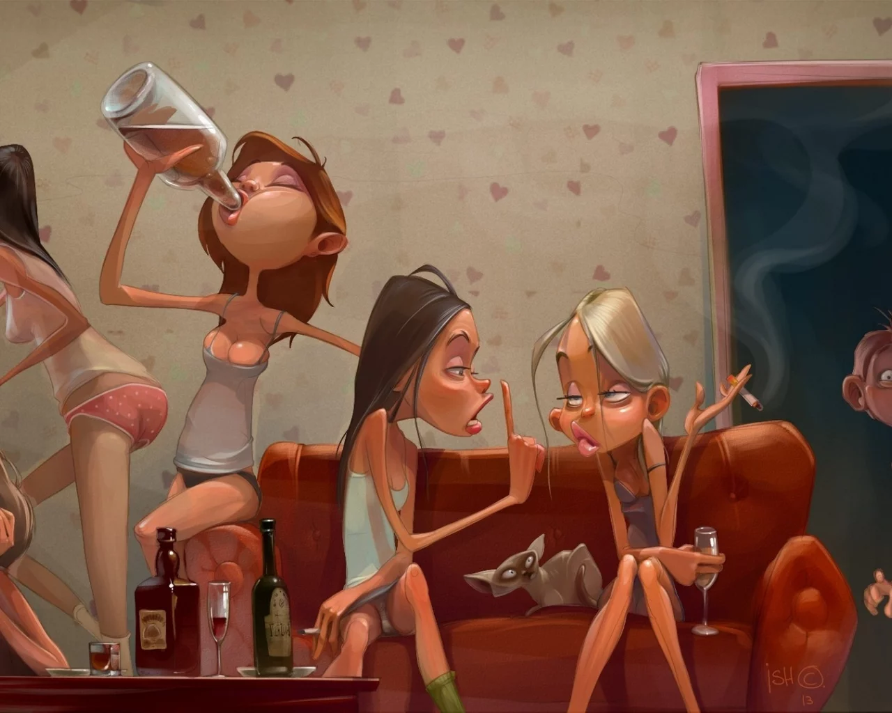 вечеринка, арт, smile, party, girls, art, drink, sun, summer, house, wide
