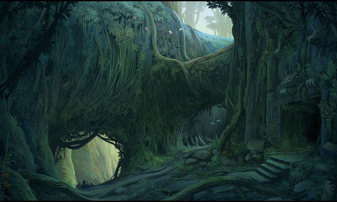 замок в джунглях, арт, ancient, jungle, temple, karbo, art, day, sun, summer, wide