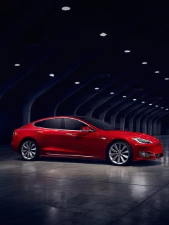 электромобиль, зарядка, белый, тесла, tesla, модель с, model s, пятидверный, красный