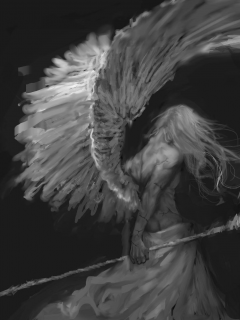готика, коса, мужчина, ангел смерти, by bloodylittleturd