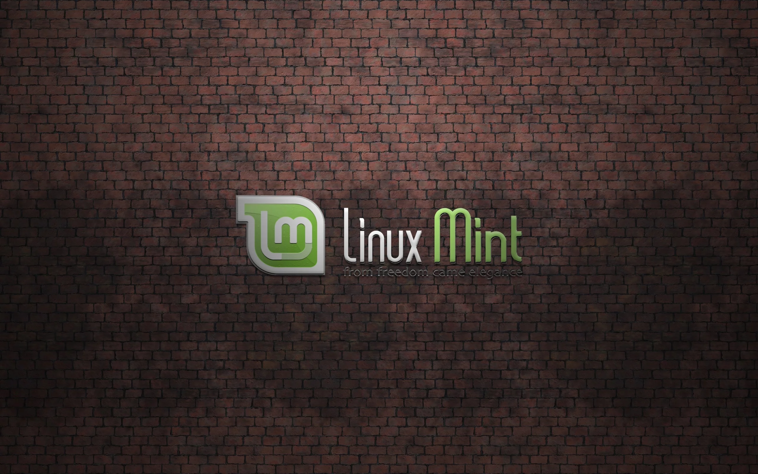компьютер, фон, операционная, система, линукс, минт, мята, linux, mint, высокие, технологии, стена, кирпичи, логотип