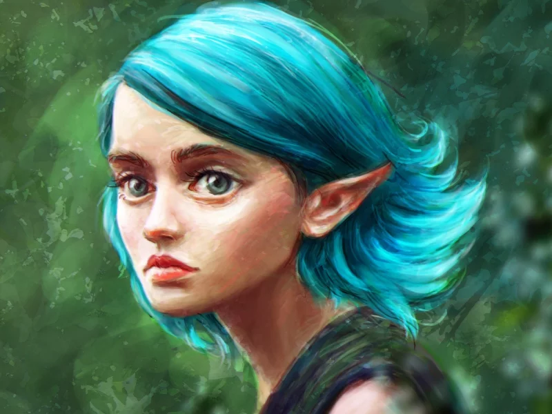 фэнтези, эльфийка, by kroriki