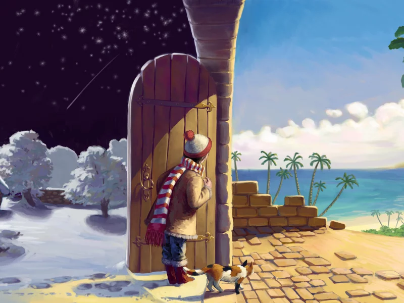 вечер, день, лето, зима, арт, smile, day, night, summer, white, girl, art, door in the summer, k0dydlm0rr, sun, summer, house, wide