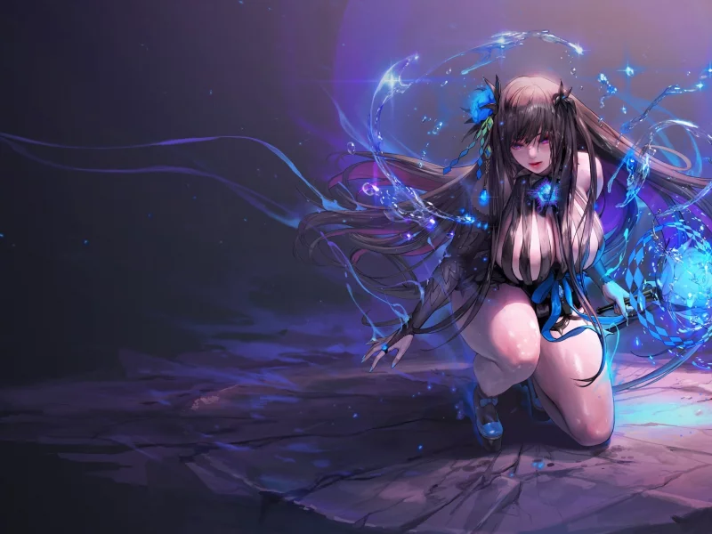 rose, game, weapon, big, anime, power, brunette, asian, manga, japanese, oriental, asiatic, oppai, hana, mahou
