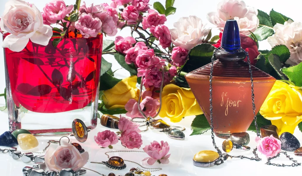 украшения, perfume, духи, цветы