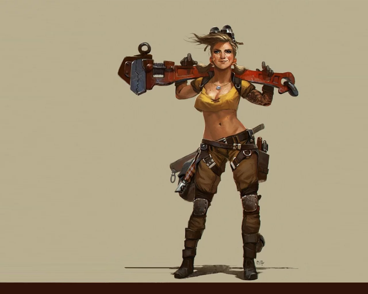 девушка, механик, mechanic, maelee, front, арт, smile, party, girl, art, sun, key, summer, room, house, nice, giorgiobaroni, wide