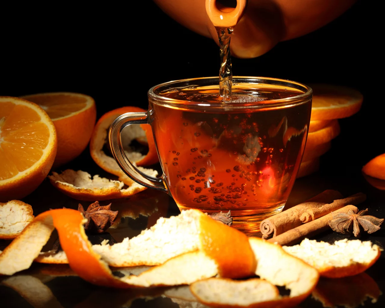 чай, чайник, горячий, tea, kettle, hot, room, dark, nice, orange, wood, table, main, lemon, kitchen, see, nice, wide