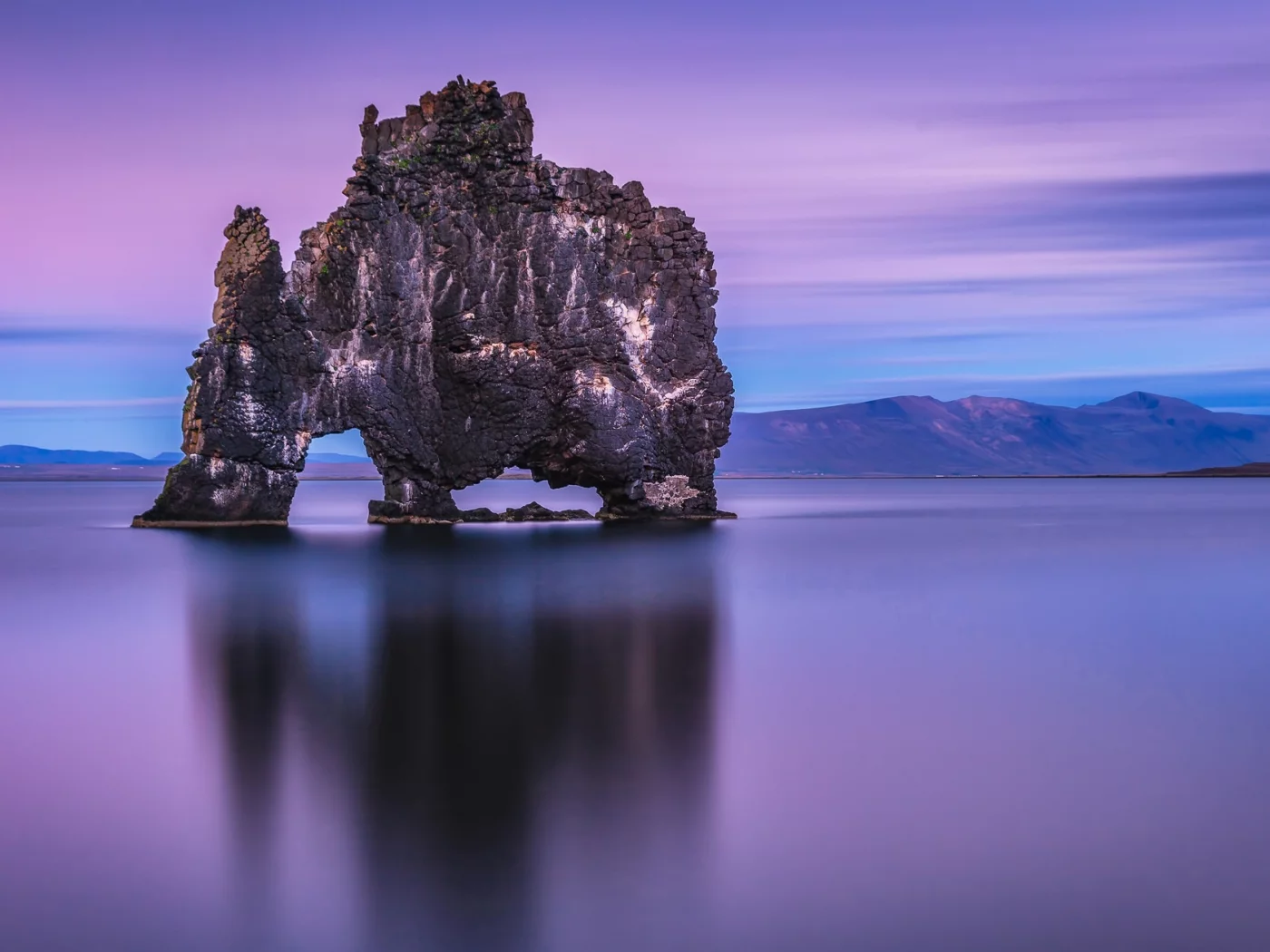горы, арка, горизонт, море, скала