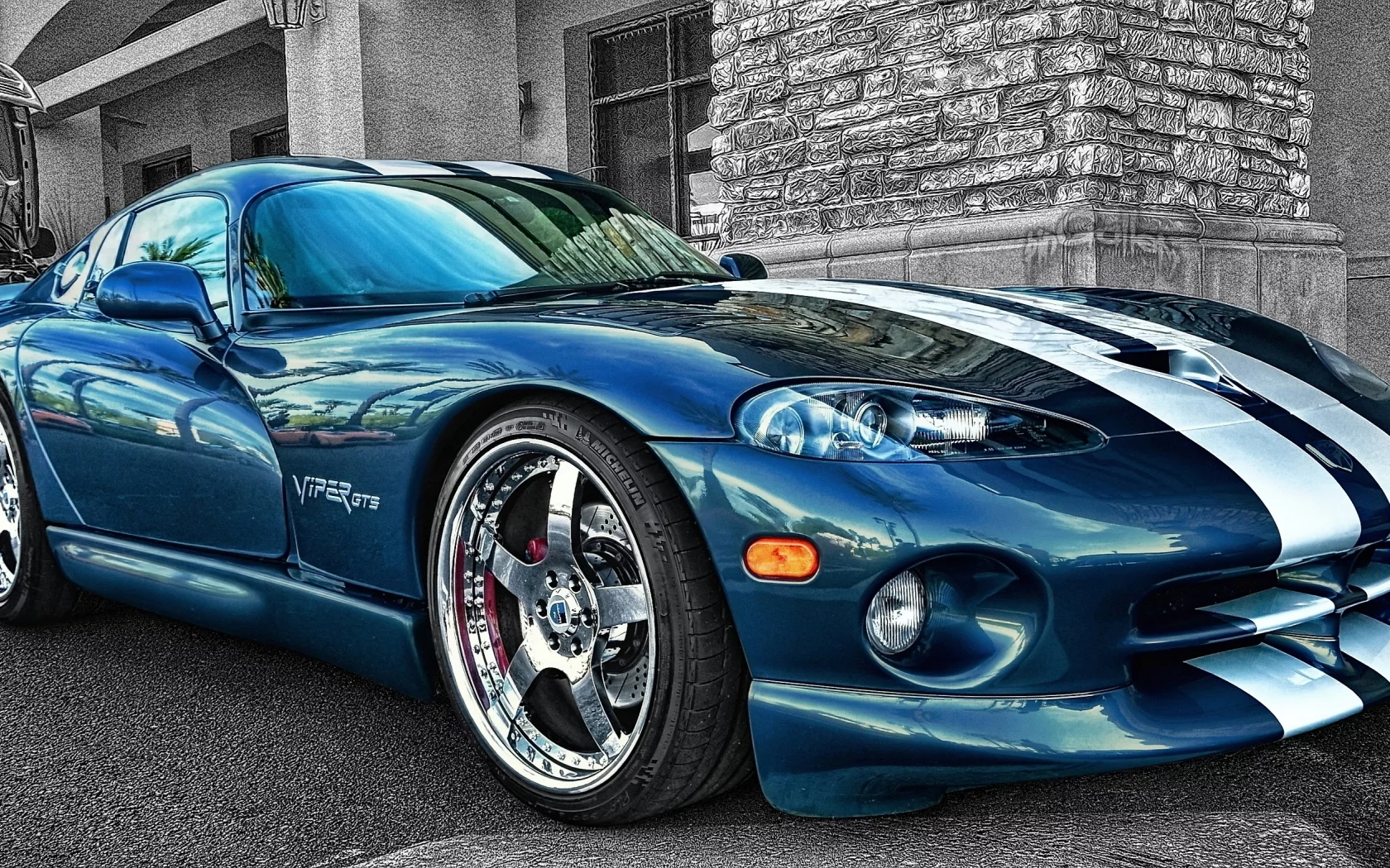 автомобиль, додж, dodge, viper, gts, dual, cowl, car, old, front, convertible, luxury, modern, silver, sun, summer, see, nice, pingallery, wide