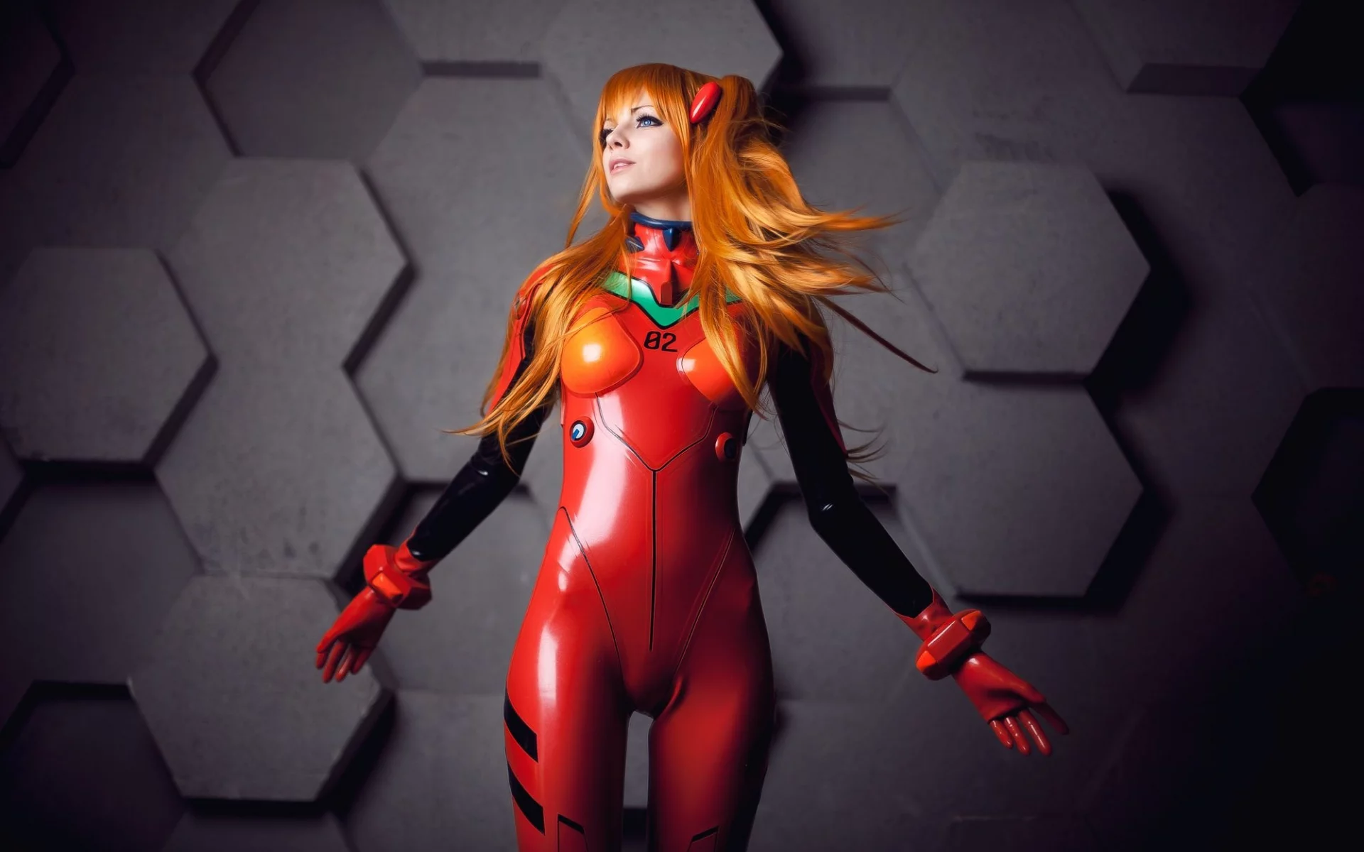 девушка, комната, girl, cosplay, asuka langley soryu, asuka, neon, genesis, evangelion, room, leaves, trees, sun, girl, see, field, sun, summer, pugoffka, wide