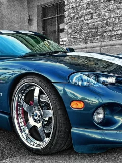 автомобиль, додж, dodge, viper, gts, dual, cowl, car, old, front, convertible, luxury, modern, silver, sun, summer, see, nice, pingallery, wide
