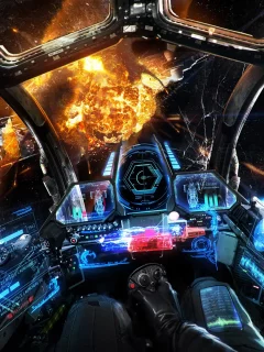 истребитель, орбитальный, кокпит, арт, космос, future, heavy, fighter, orbital, cockpit, battle, gunship, artwork, science, fiction, explosion, machine, action, adventure, planet, armada, aero, space, see, in, spaceship, ship, star, sky, day, sun, su