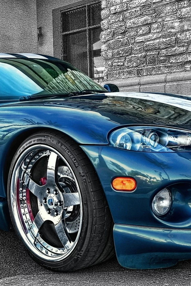 автомобиль, додж, dodge, viper, gts, dual, cowl, car, old, front, convertible, luxury, modern, silver, sun, summer, see, nice, pingallery, wide