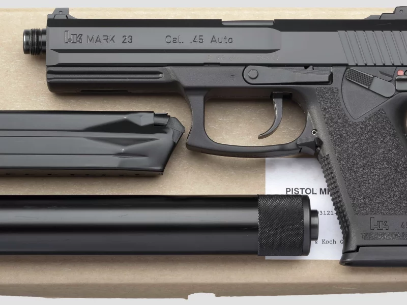 пистолет, хеклер кох, марк23, коробка, ksc, heckler und koch, hk, heckler, koch, mark23, mark, 23, gold, reflect, box, ammobag, ammo, pistol, pistolet, ammunition, pistol, table, weapon, gun, pistols, weapons, chrom, dark, sun, see, up, nice, wide