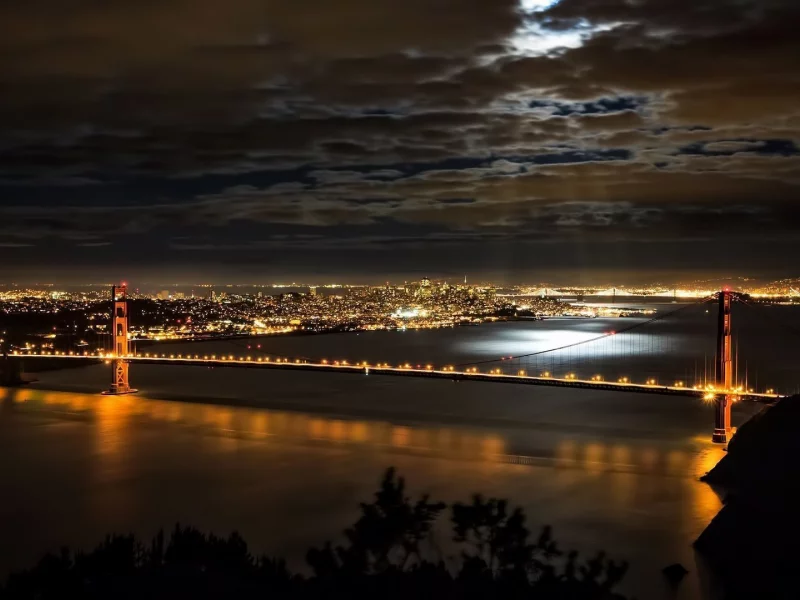 город, полночь, дорога, city, midnight, bridge, san francisco, golden gate, streets, road, street, dark, see, nice, wide