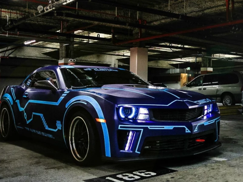 автомобиль, шевроле, камаро, chevrolet, camarro, ss, custom, muscle, musclecar, stance, power, garage, car, sun, sky, summer, see, indusrial, front, dark, wide