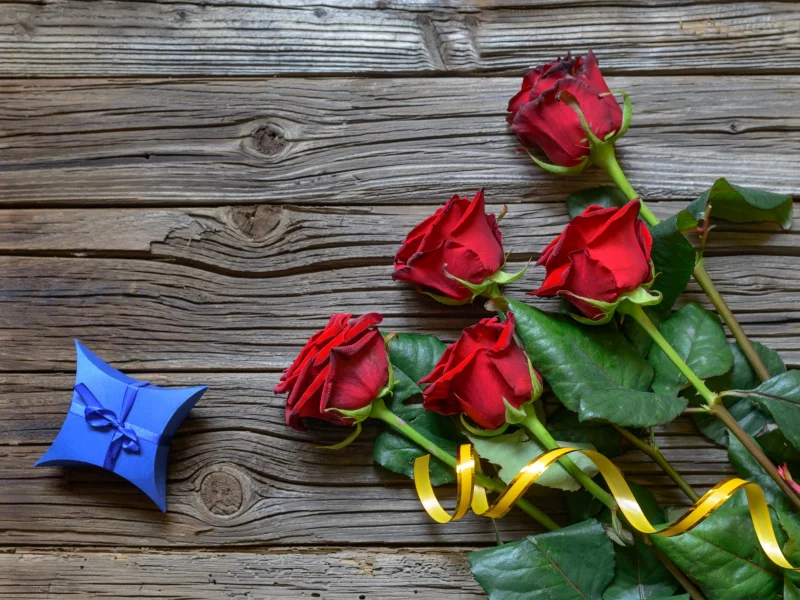roses, доски, розы, gifts, красные, подарок, коробка, red