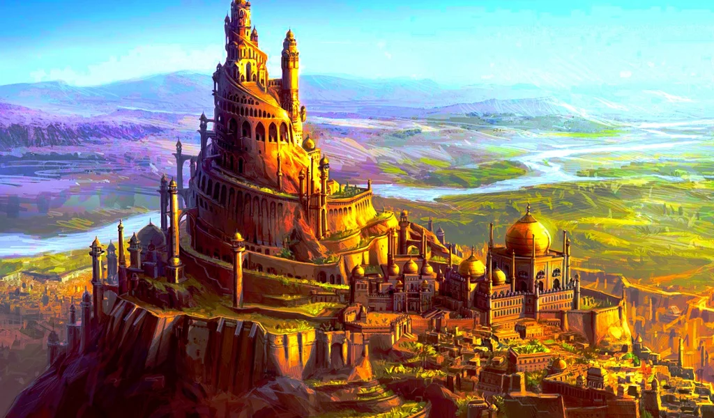 крепость, fantasy, пейзаж, арт, фэнтази