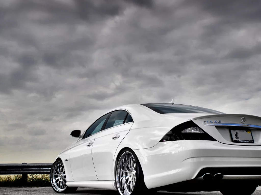 mercedes, cls, amg, горизонт, вид сзади
