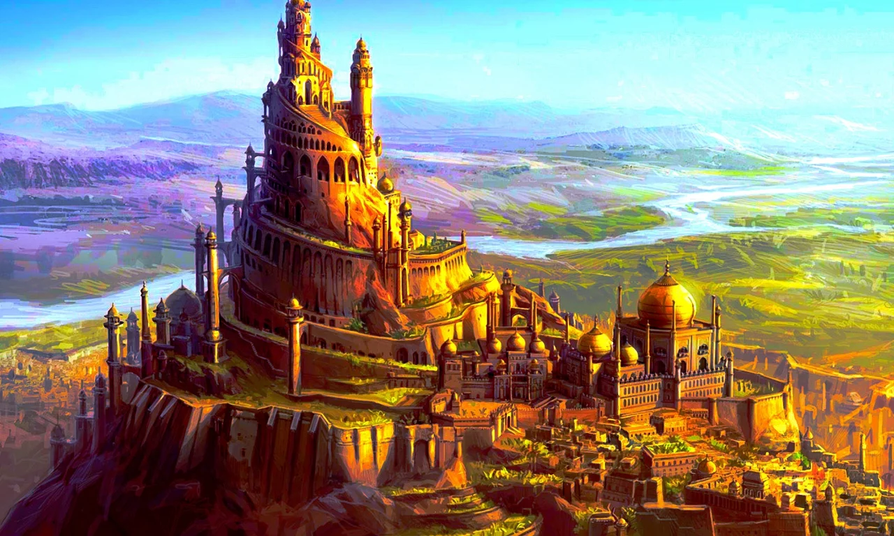 крепость, fantasy, пейзаж, арт, фэнтази