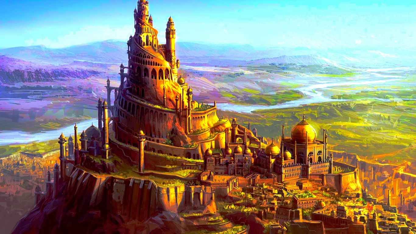 крепость, fantasy, пейзаж, арт, фэнтази