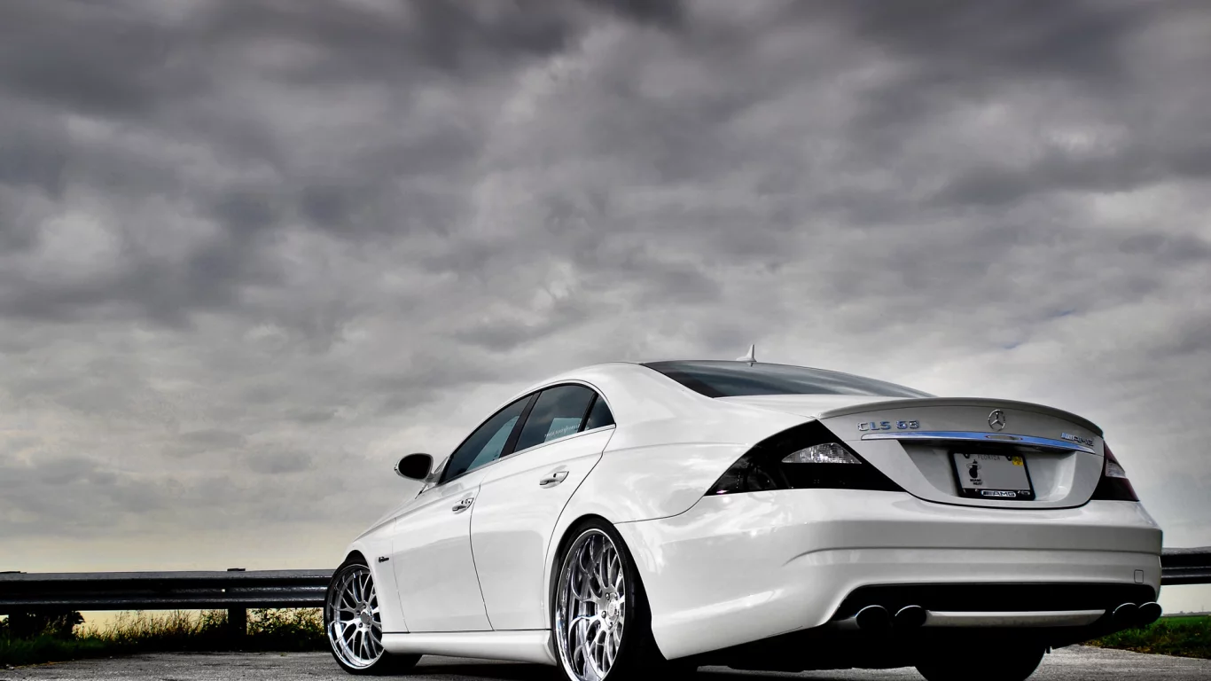 mercedes, cls, amg, горизонт, вид сзади