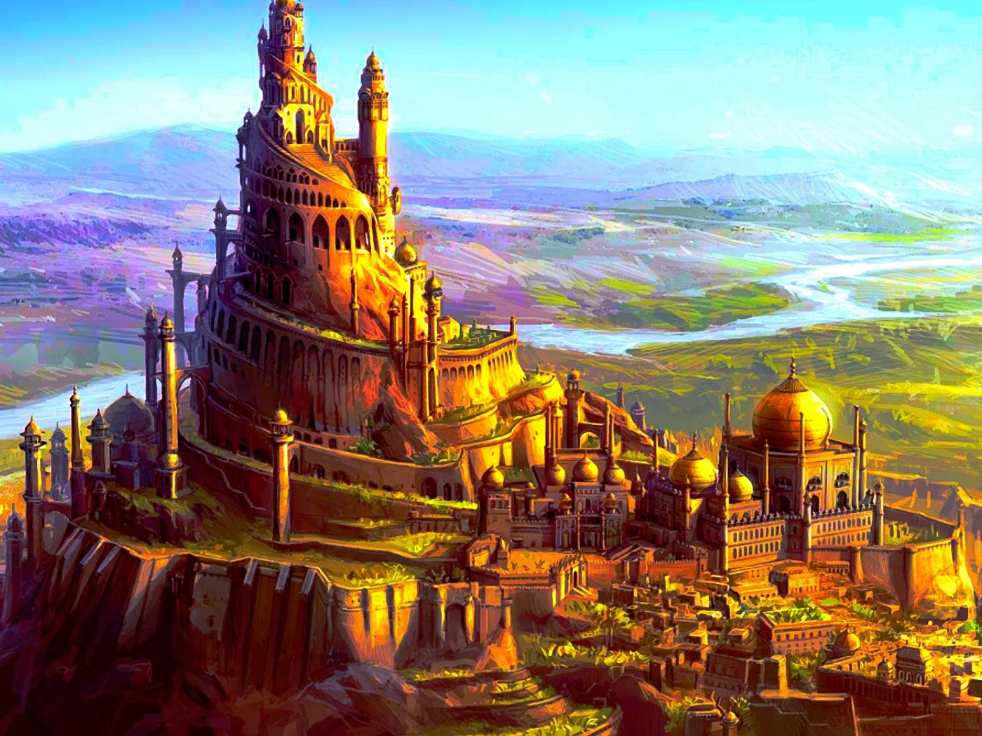 крепость, fantasy, пейзаж, арт, фэнтази
