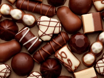 шоколад, фигурный, стол, конфеты, комната, table, chocolate, curly, candy, assortment, white, dark, room, nice, sweets, environment, wood, table, main, room, read, nice, wide