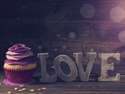 декор, violet, кекс, birthday cake