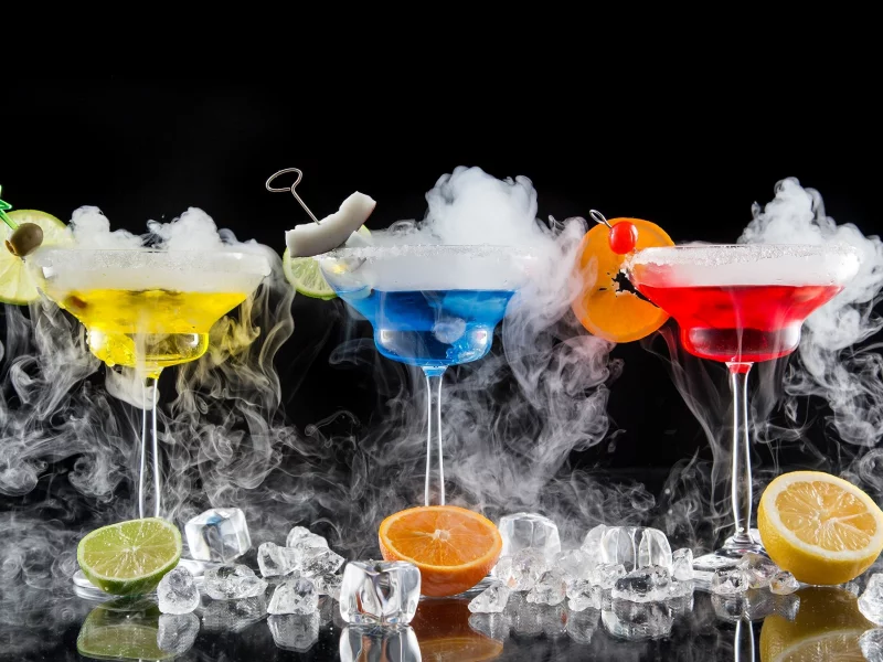ice, lemon, cocktail, fruit