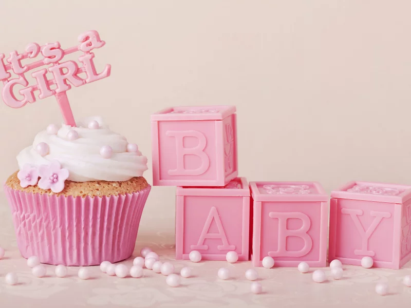 pink, delicate, baby, cupcake