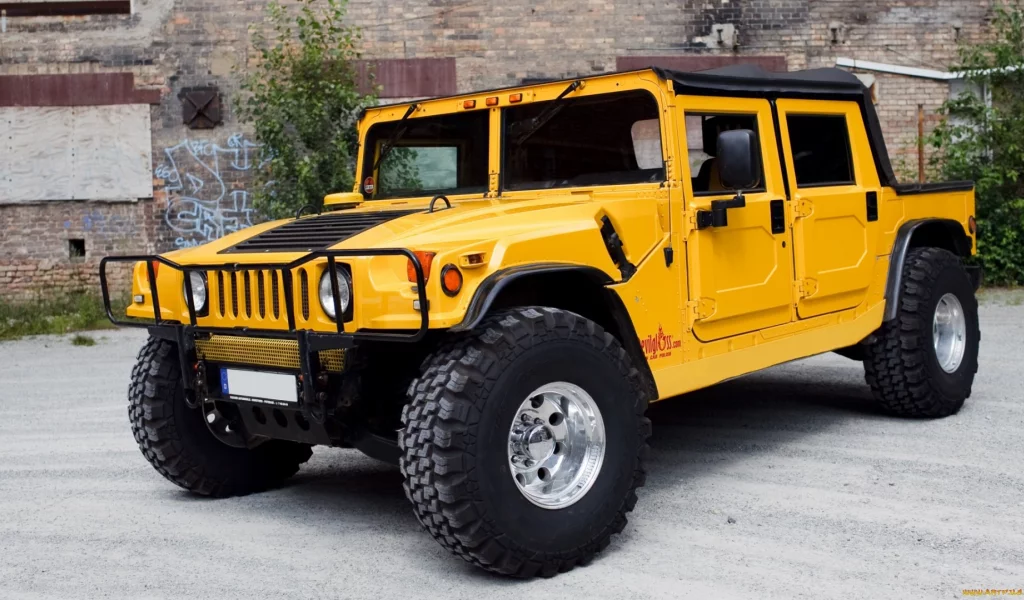 hummer, h2, yellow, внедорожники