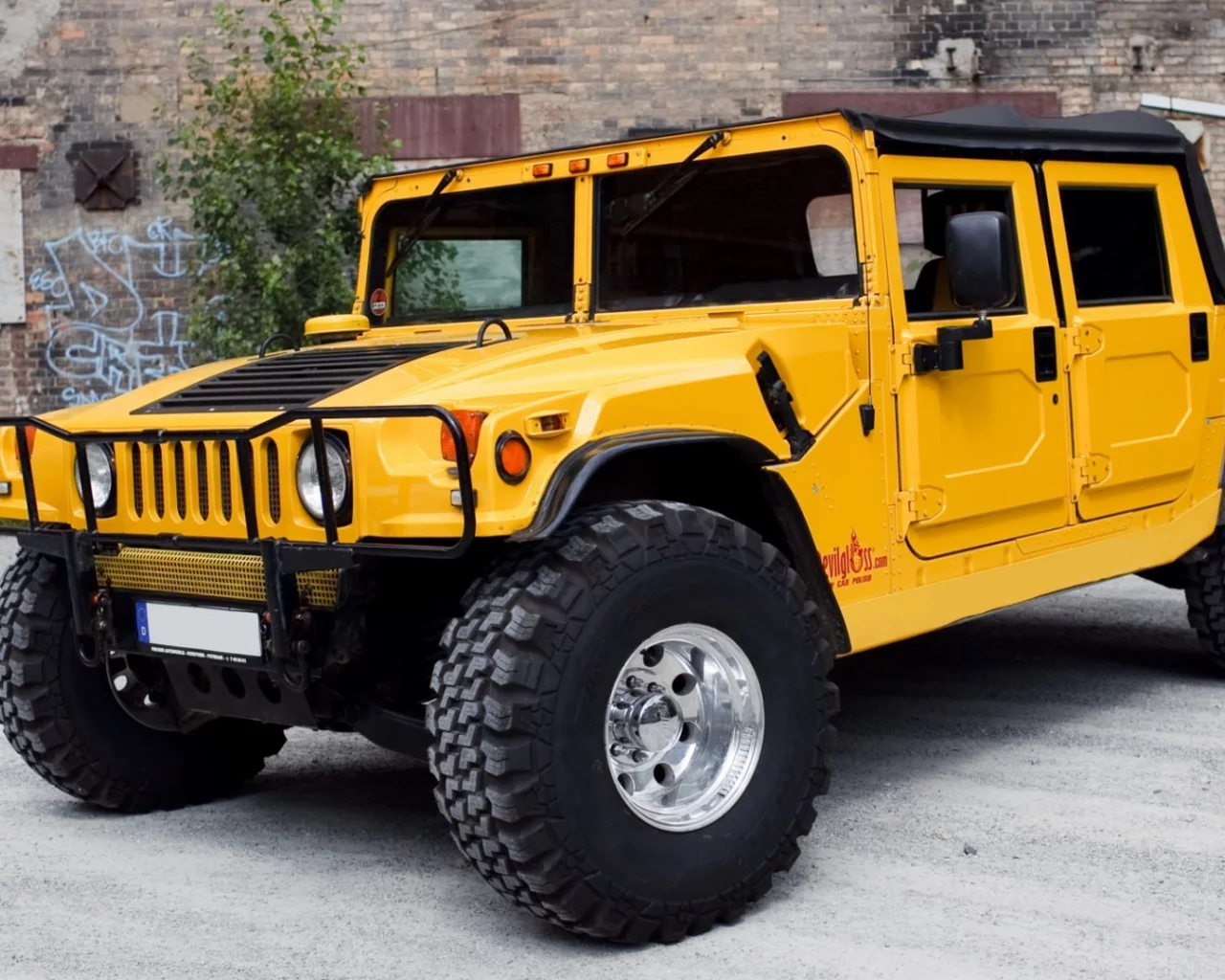 hummer, h2, yellow, внедорожники