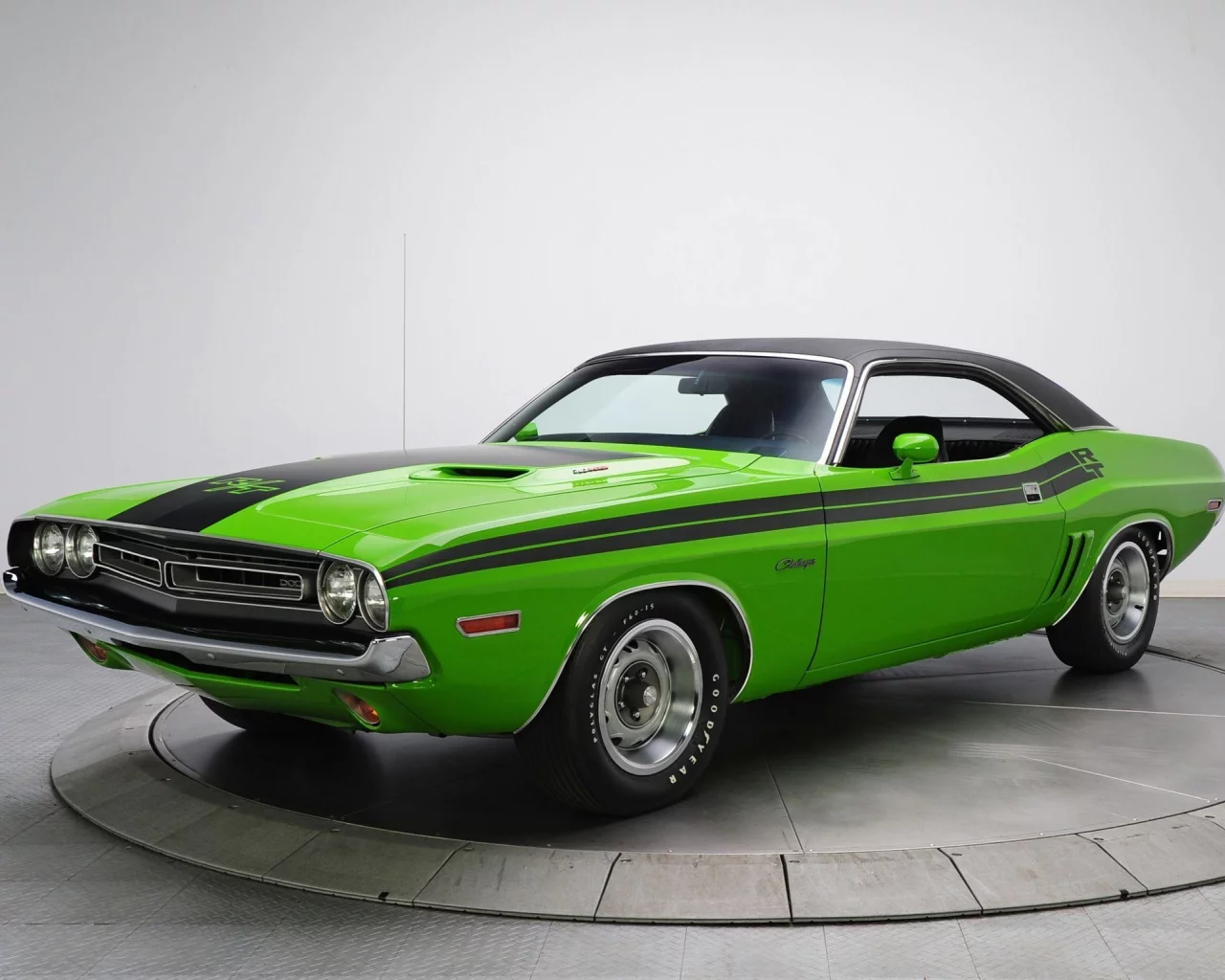 автомобиль, додж, магнум, dodge, challenger, rt, 383, magnum, american, muscle, musclecar, muscle, power, 1971, car, sun, sky, summer, see, indusrial, front, green, wide