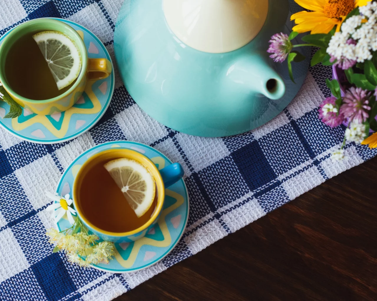 tea, lemon, ромашка, herbal, wood, травы, чашка, чай, лимон, cup