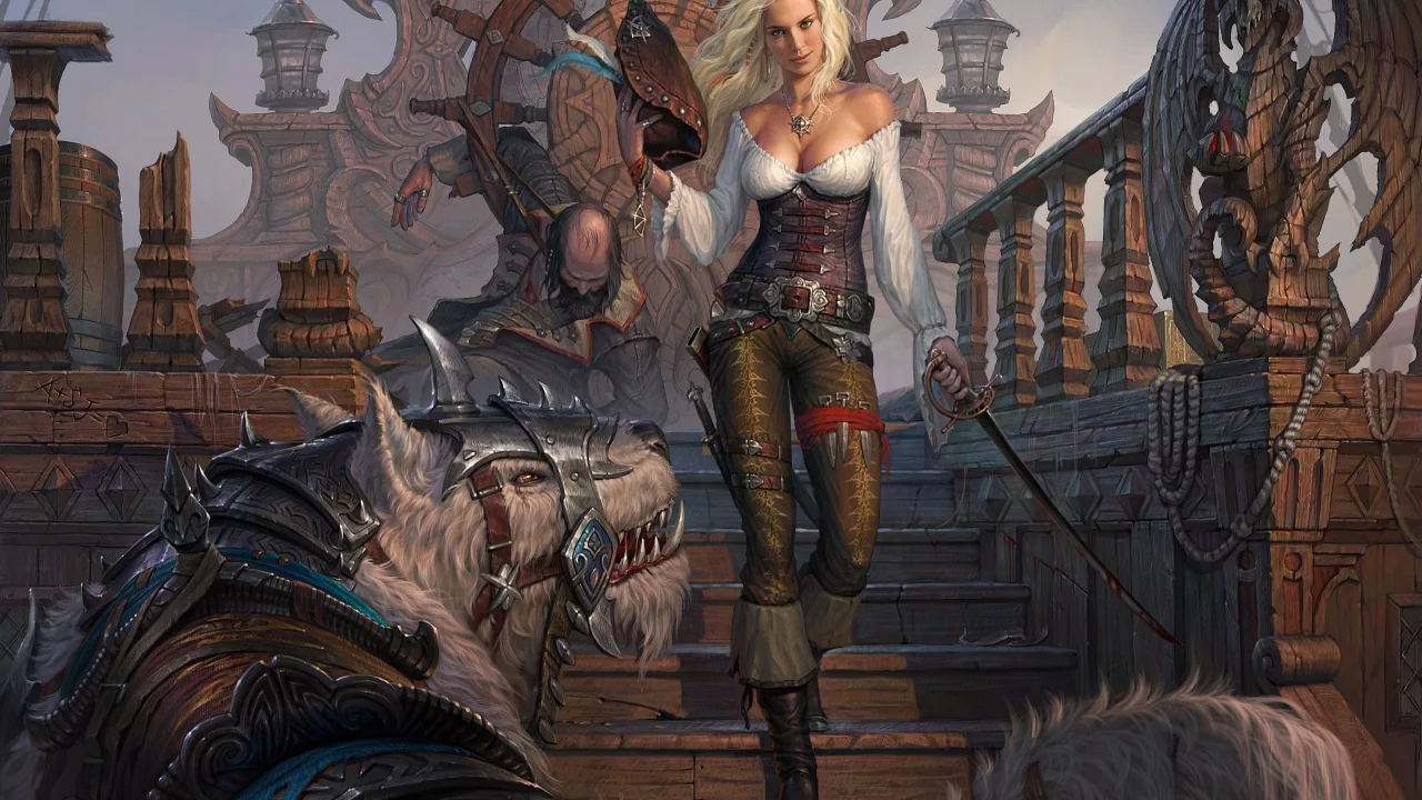 игра, пираты, девушка, дракон, game, piraty, pirat, girl, dragon, fantasy, ship, hat, now listen to me, sun, summer, see, smile, nice, kuzinskiy, wide