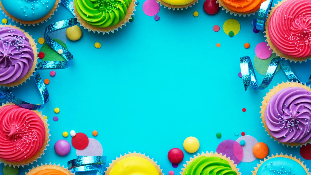 кексы, colours, candle, cake, свечи, cream, rainbow