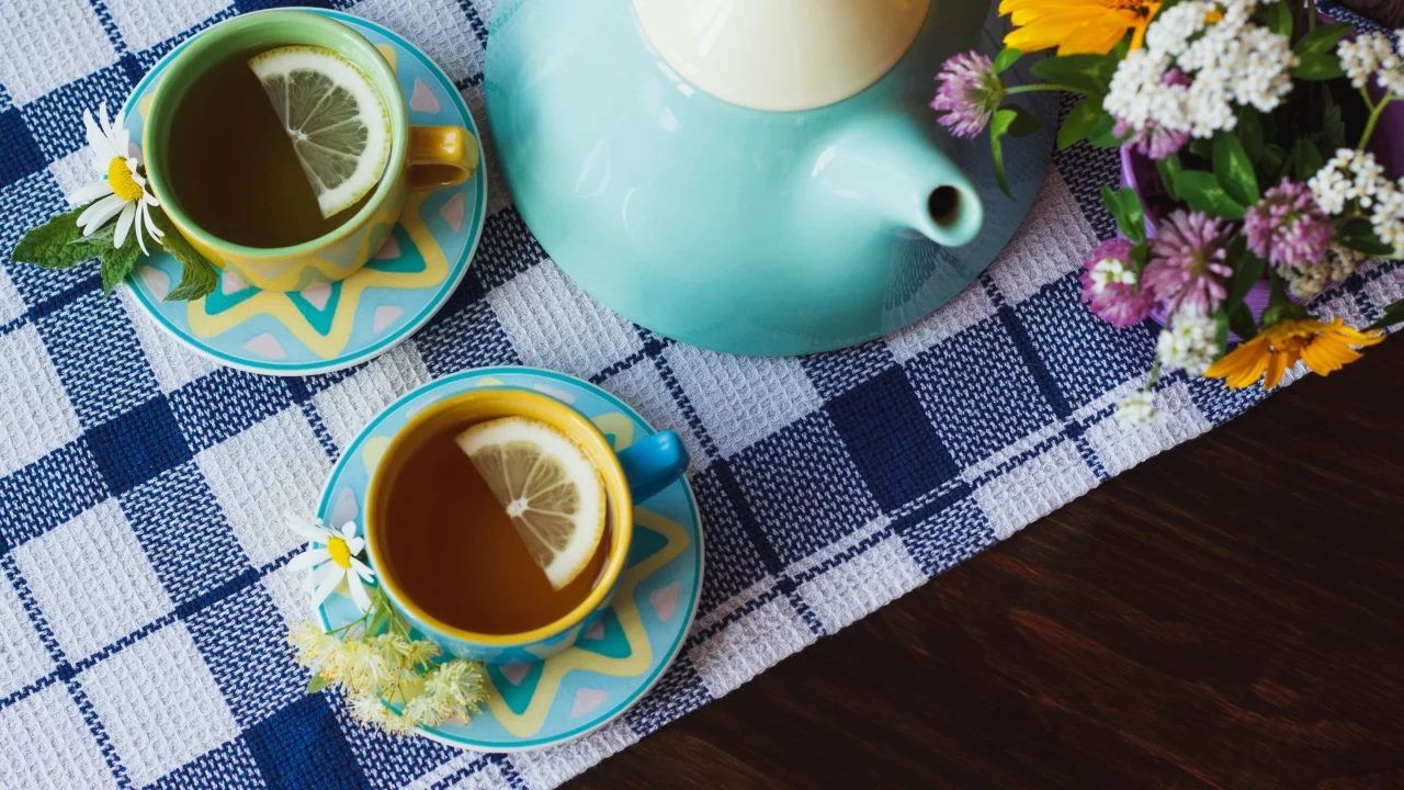 tea, lemon, ромашка, herbal, wood, травы, чашка, чай, лимон, cup