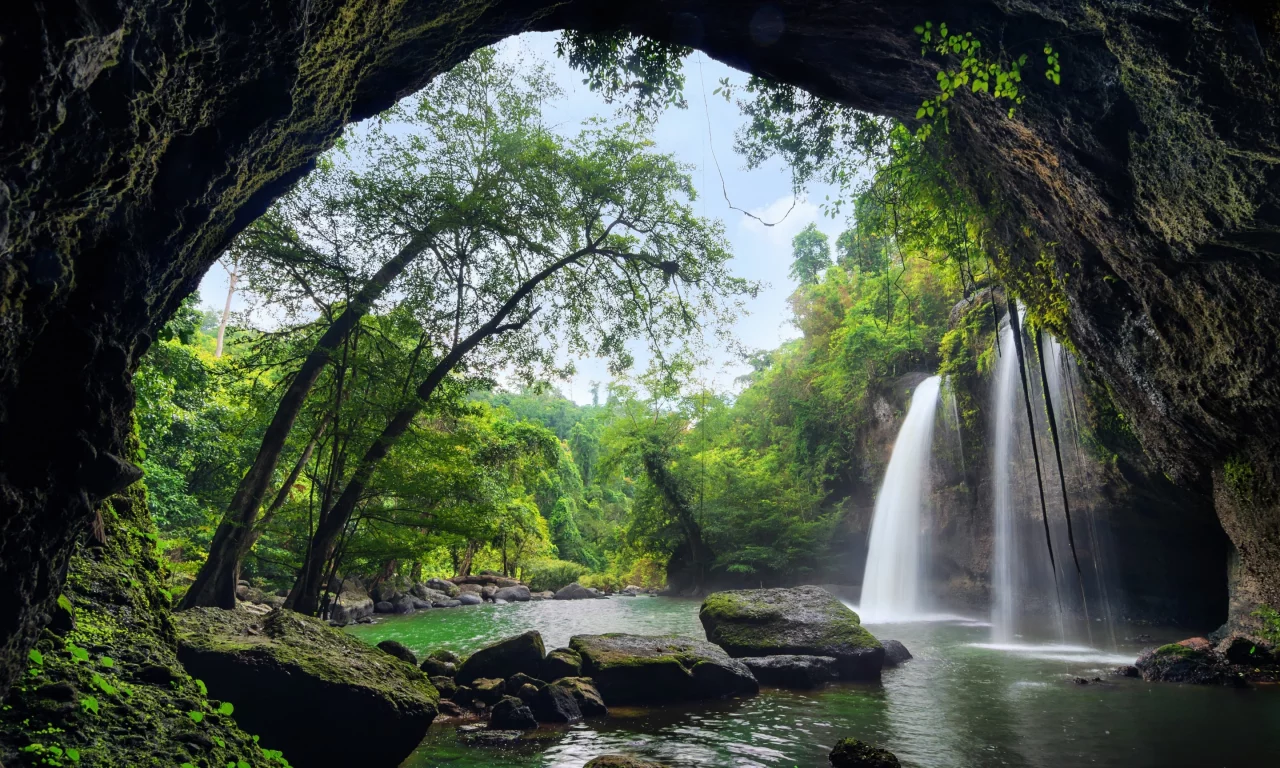 каскад, лес, река, beautiful, вода, осень, waterfall, autumn, nature, деревья, водопад, природа, forest, river, камни