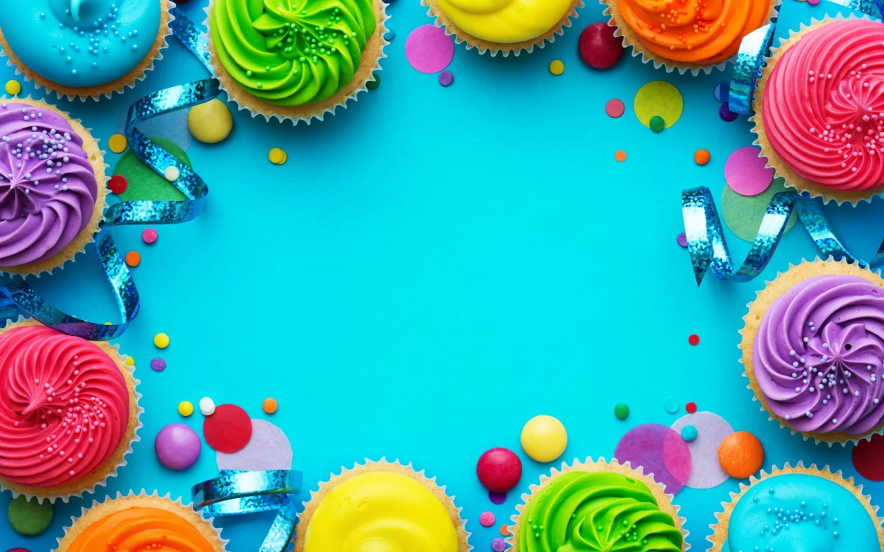 кексы, colours, candle, cake, свечи, cream, rainbow