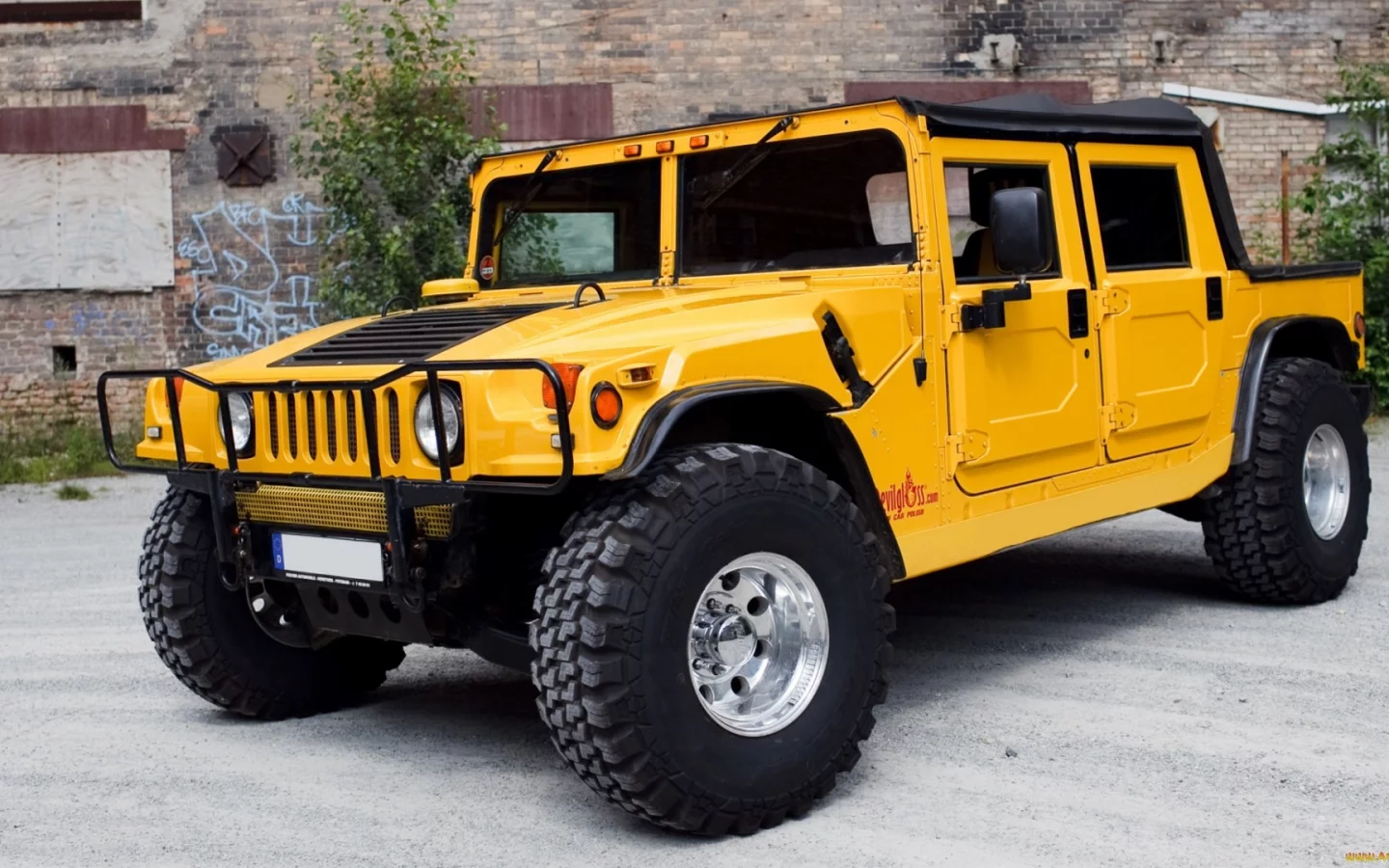 hummer, h2, yellow, внедорожники